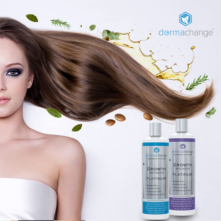 Premium Haircare Benefits of DermaChange Platinum Hair Growth Shampoo & Conditioner